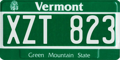 VT license plate XZT823