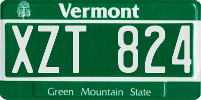 VT license plate XZT824