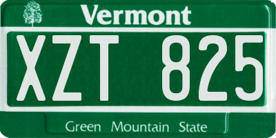 VT license plate XZT825