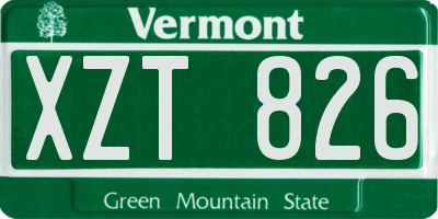 VT license plate XZT826