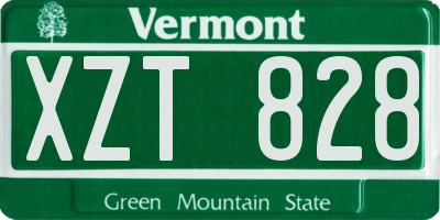VT license plate XZT828