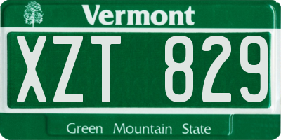 VT license plate XZT829