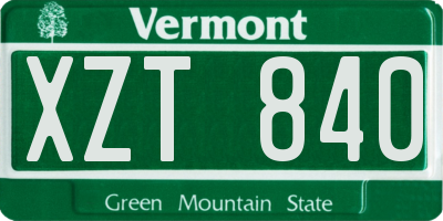 VT license plate XZT840