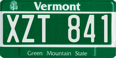 VT license plate XZT841