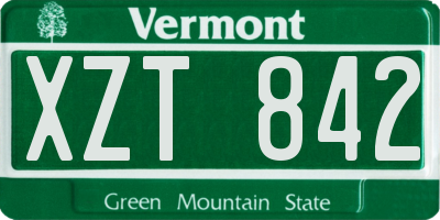 VT license plate XZT842