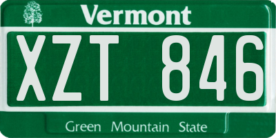 VT license plate XZT846