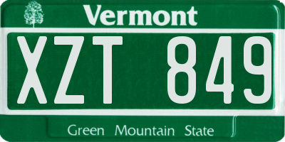 VT license plate XZT849