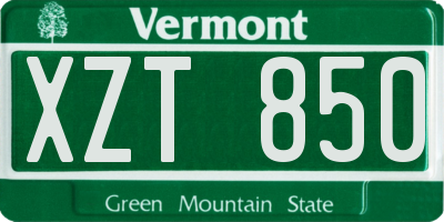 VT license plate XZT850