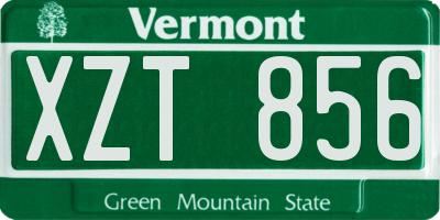 VT license plate XZT856