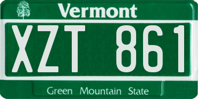 VT license plate XZT861