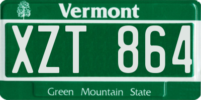 VT license plate XZT864