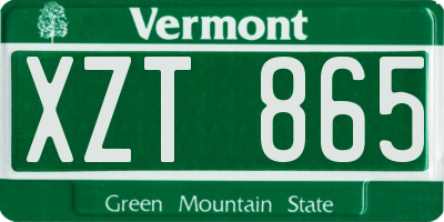 VT license plate XZT865