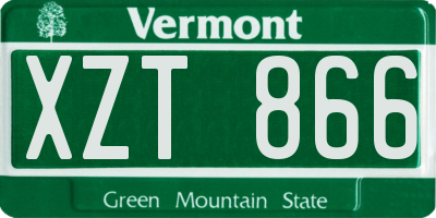 VT license plate XZT866