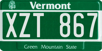VT license plate XZT867