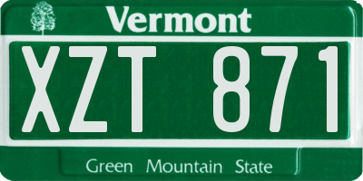 VT license plate XZT871