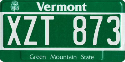 VT license plate XZT873
