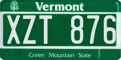 VT license plate XZT876