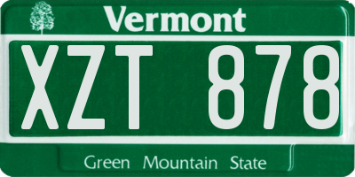 VT license plate XZT878
