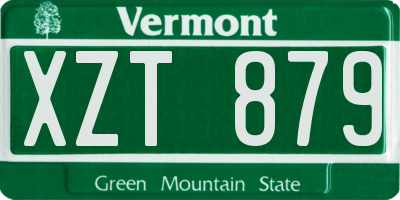 VT license plate XZT879
