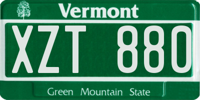 VT license plate XZT880