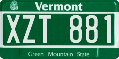 VT license plate XZT881