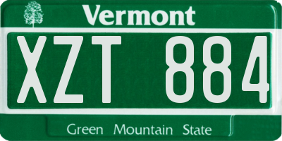 VT license plate XZT884