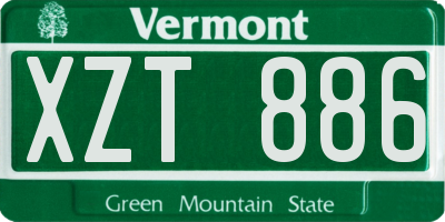 VT license plate XZT886
