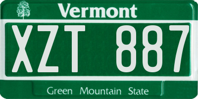 VT license plate XZT887
