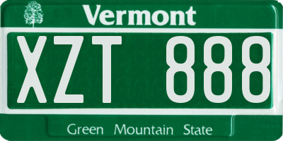 VT license plate XZT888