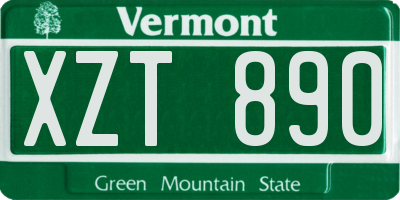 VT license plate XZT890