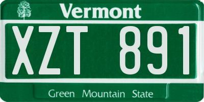 VT license plate XZT891