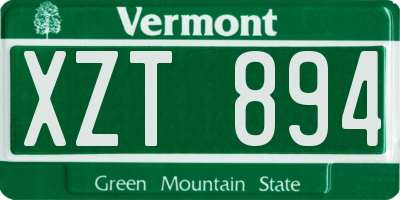 VT license plate XZT894