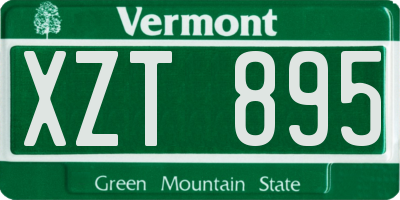 VT license plate XZT895
