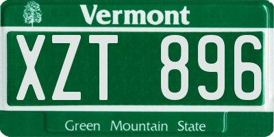 VT license plate XZT896