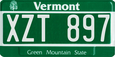 VT license plate XZT897