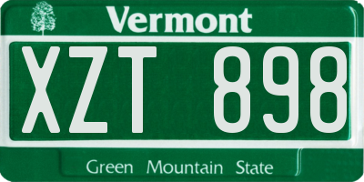VT license plate XZT898