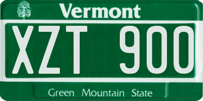 VT license plate XZT900