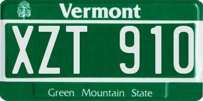 VT license plate XZT910