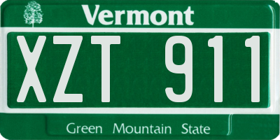 VT license plate XZT911