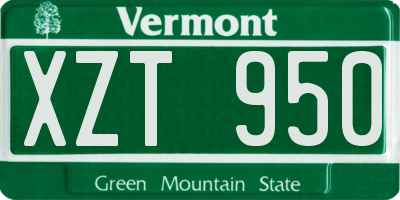VT license plate XZT950