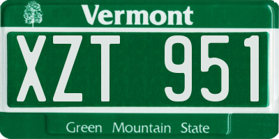 VT license plate XZT951