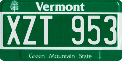 VT license plate XZT953