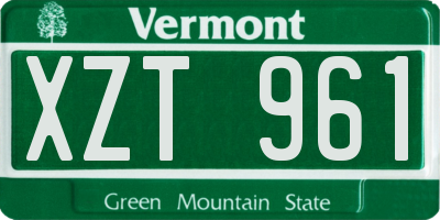 VT license plate XZT961