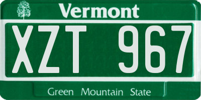VT license plate XZT967
