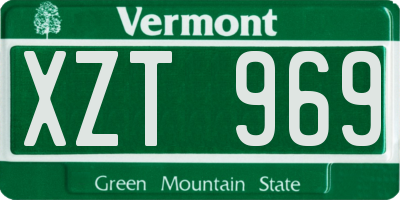 VT license plate XZT969