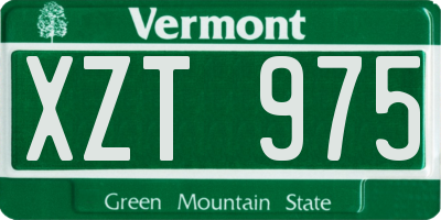 VT license plate XZT975