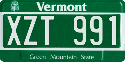 VT license plate XZT991
