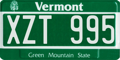 VT license plate XZT995