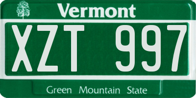 VT license plate XZT997
