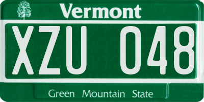 VT license plate XZU048